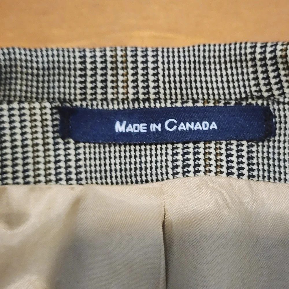 Chaps Ralph Lauren‎ Glen Plaid Blazer Sport Coat Mens 44T Brown Wool Old Career